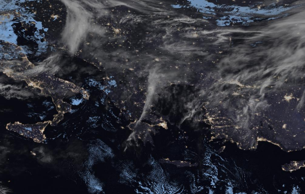 Τελευταία δορυφορική εικόνα νεφοκάλυψης