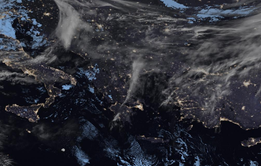 Τελευταία δορυφορική εικόνα νεφοκάλυψης