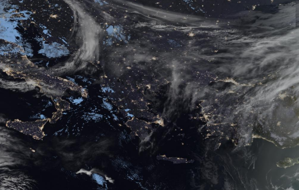 Τελευταία δορυφορική εικόνα νεφοκάλυψης