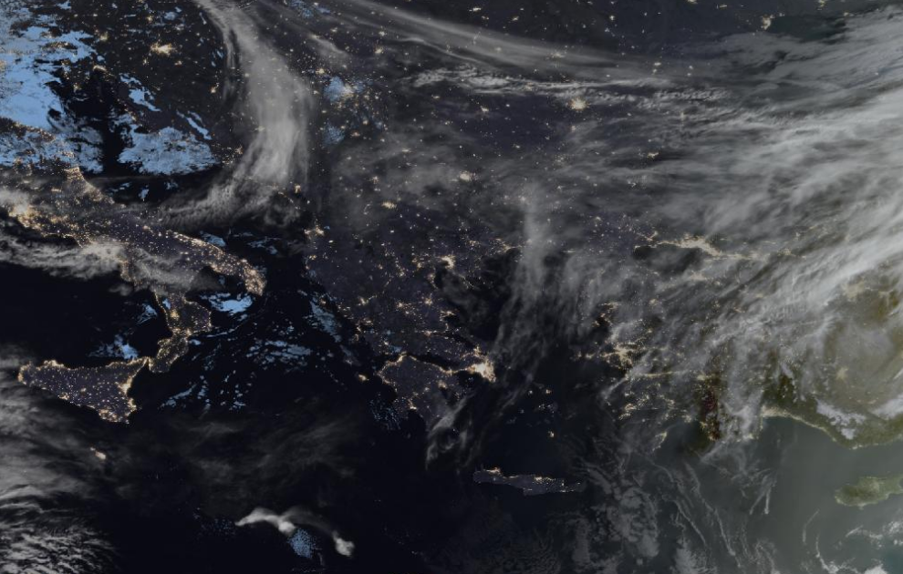 Τελευταία δορυφορική εικόνα νεφοκάλυψης