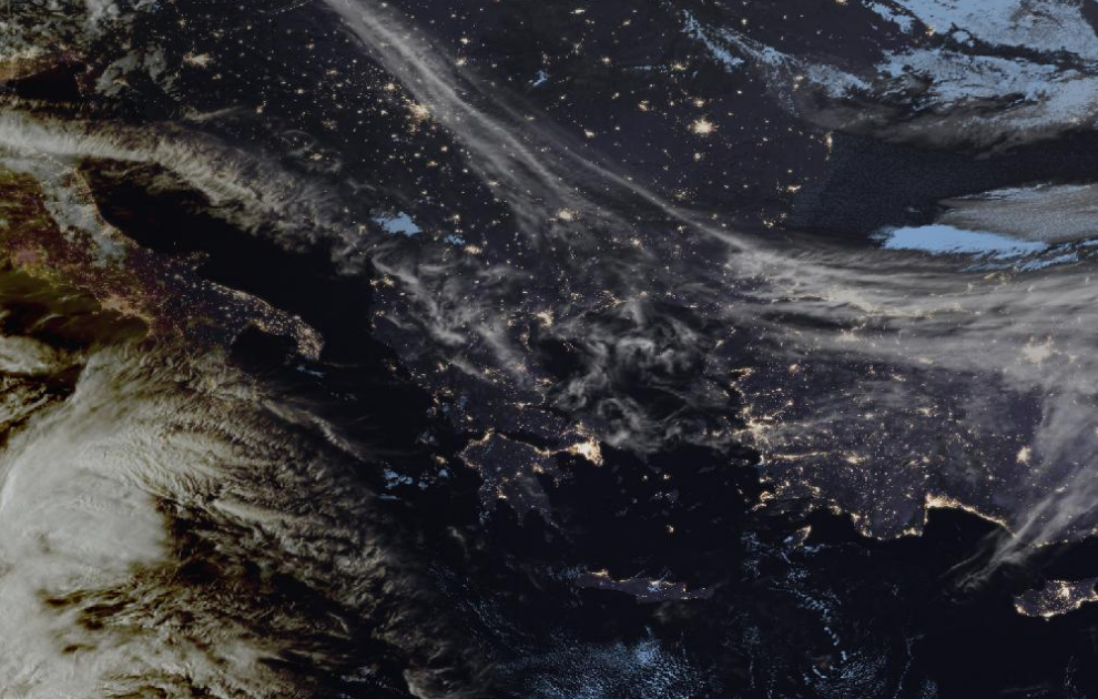 Τελευταία δορυφορική εικόνα νεφοκάλυψης