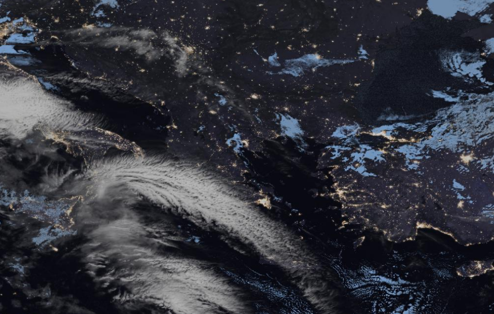 Τελευταία δορυφορική εικόνα νεφοκάλυψης