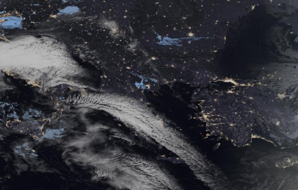 Τελευταία δορυφορική εικόνα νεφοκάλυψης