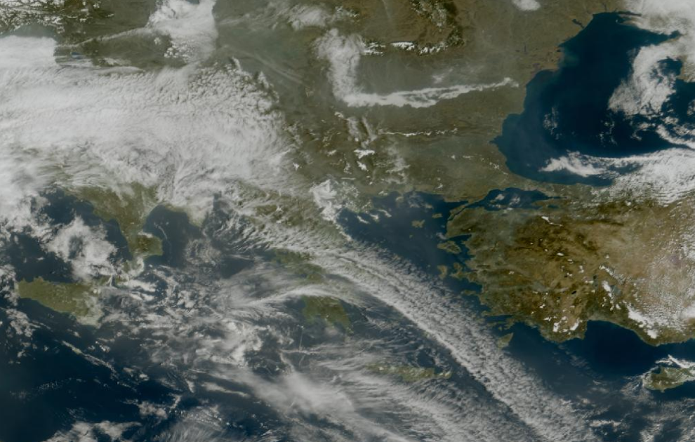 Τελευταία δορυφορική εικόνα νεφοκάλυψης