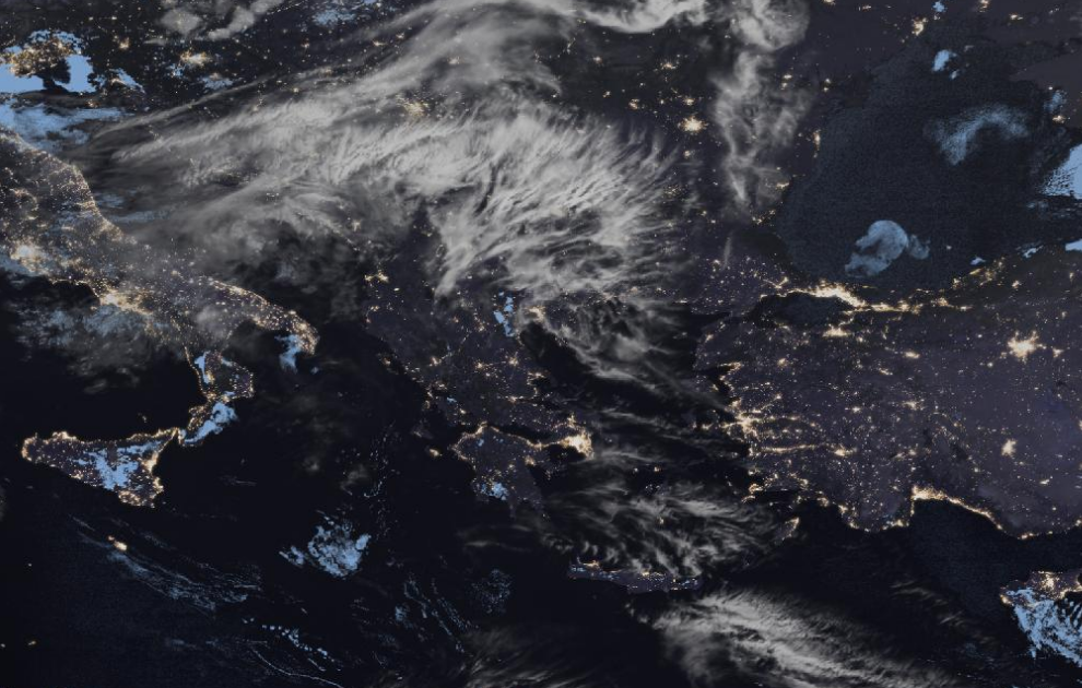 Τελευταία δορυφορική εικόνα νεφοκάλυψης