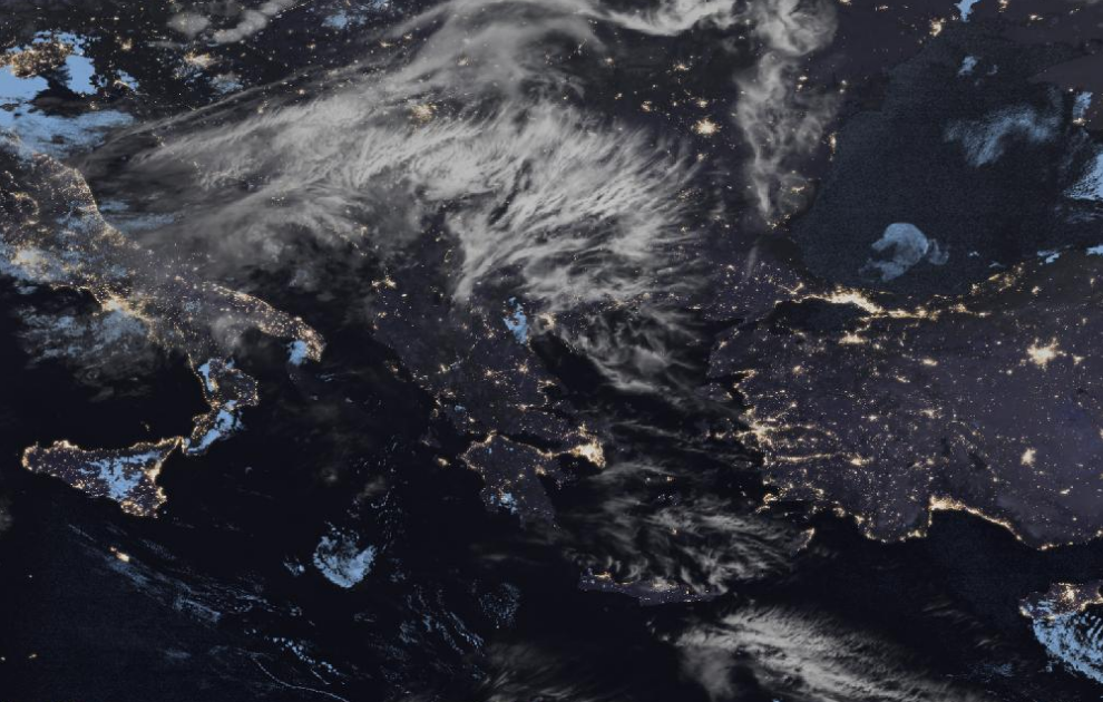 Τελευταία δορυφορική εικόνα νεφοκάλυψης