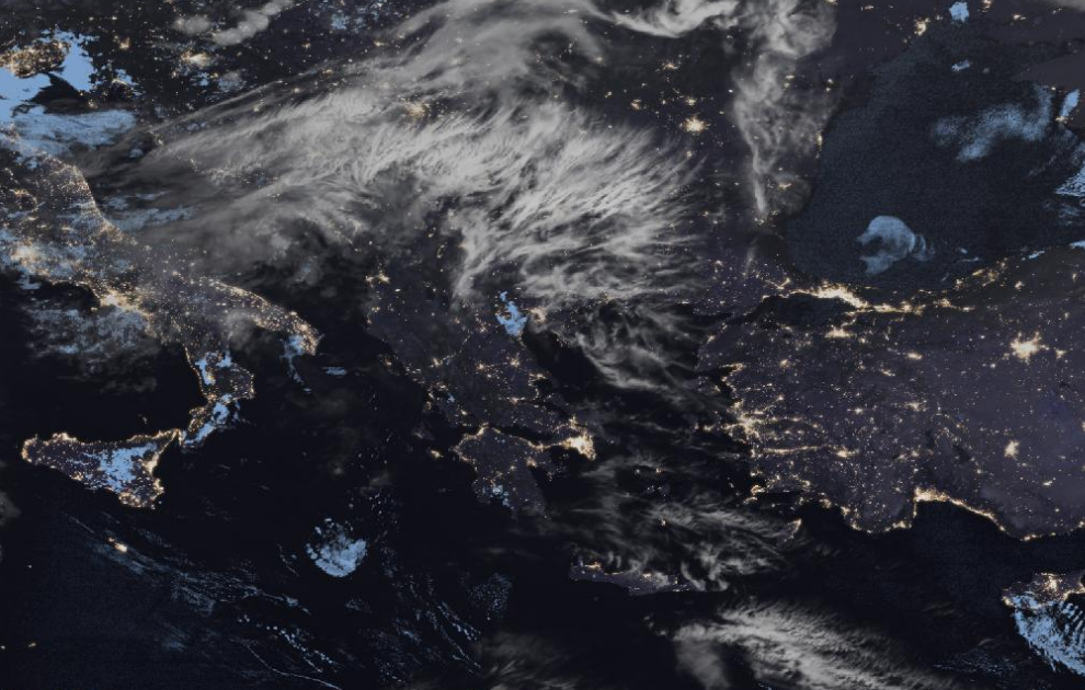 Τελευταία δορυφορική εικόνα νεφοκάλυψης