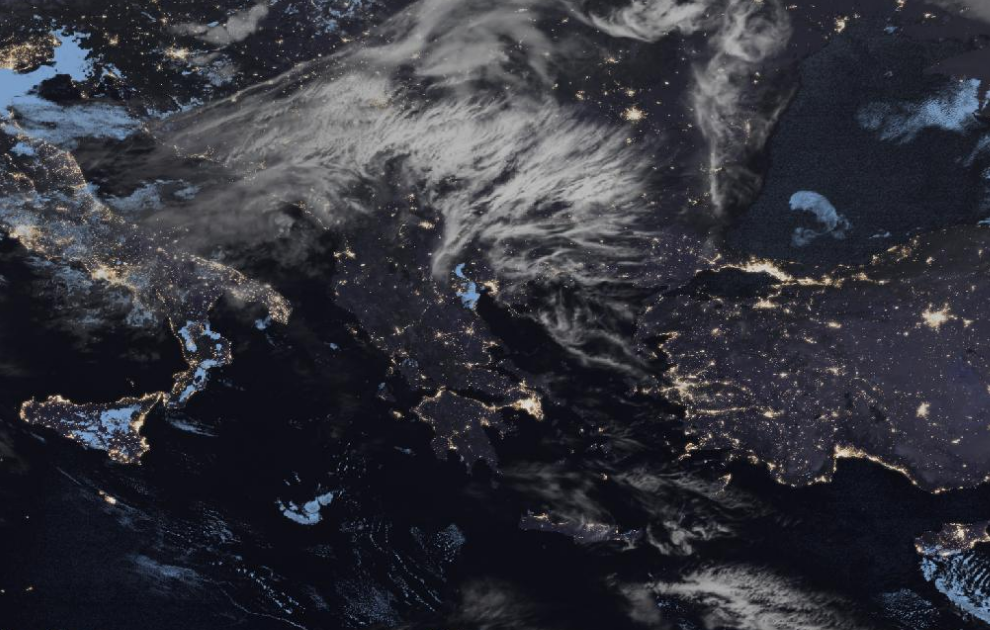 Τελευταία δορυφορική εικόνα νεφοκάλυψης