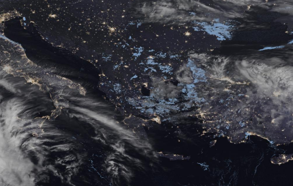 Τελευταία δορυφορική εικόνα νεφοκάλυψης