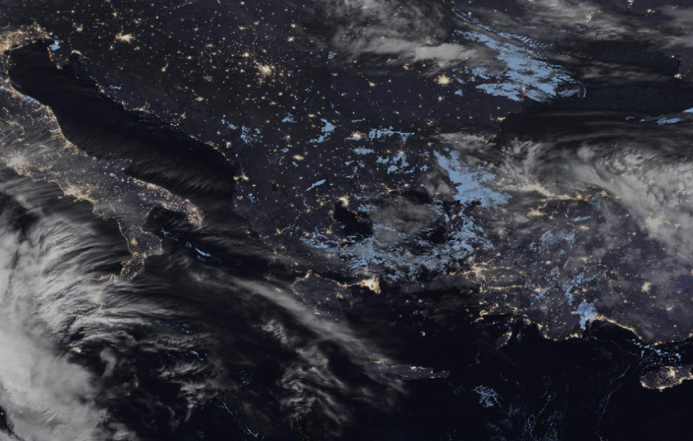 Τελευταία δορυφορική εικόνα νεφοκάλυψης