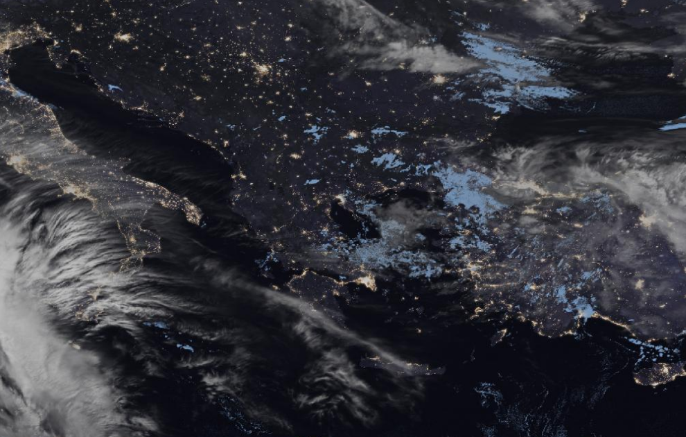 Τελευταία δορυφορική εικόνα νεφοκάλυψης