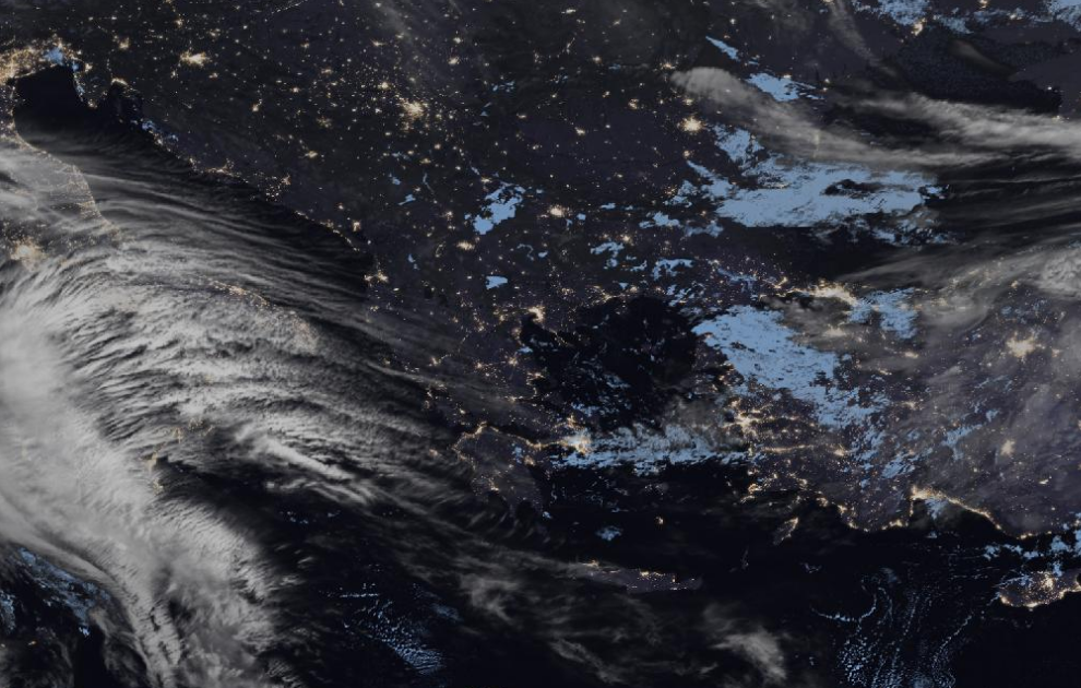 Τελευταία δορυφορική εικόνα νεφοκάλυψης