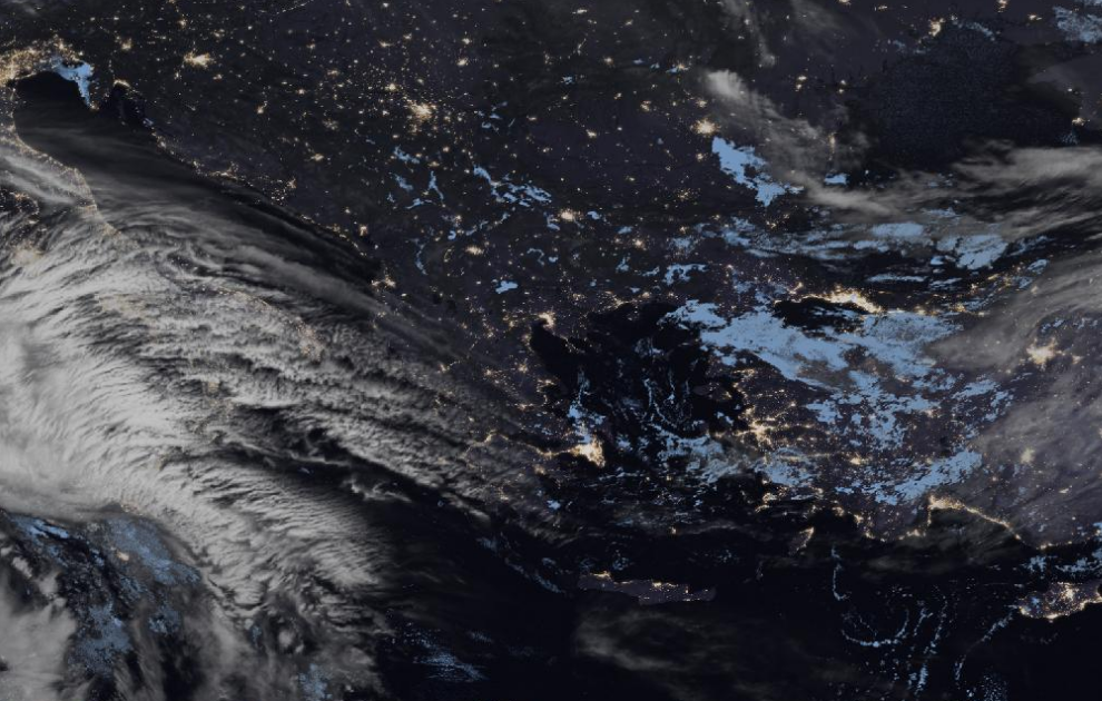 Τελευταία δορυφορική εικόνα νεφοκάλυψης