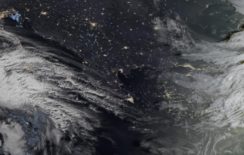 Τελευταία δορυφορική εικόνα νεφοκάλυψης