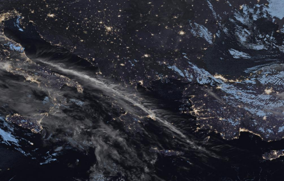 Τελευταία δορυφορική εικόνα νεφοκάλυψης