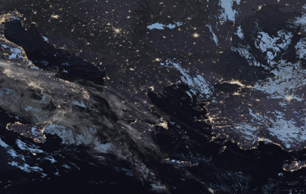 Τελευταία δορυφορική εικόνα νεφοκάλυψης