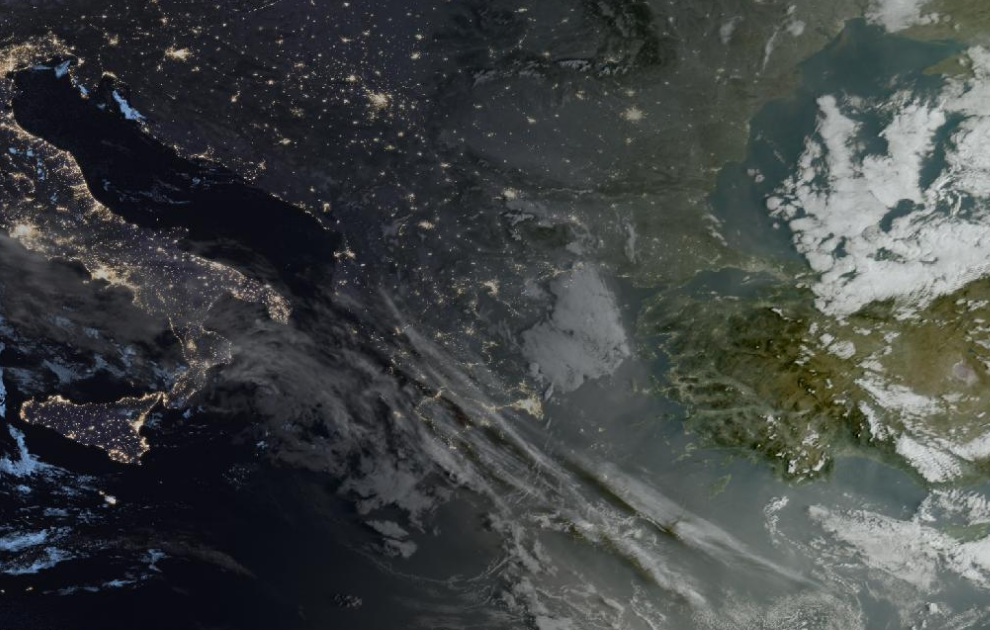 Τελευταία δορυφορική εικόνα νεφοκάλυψης