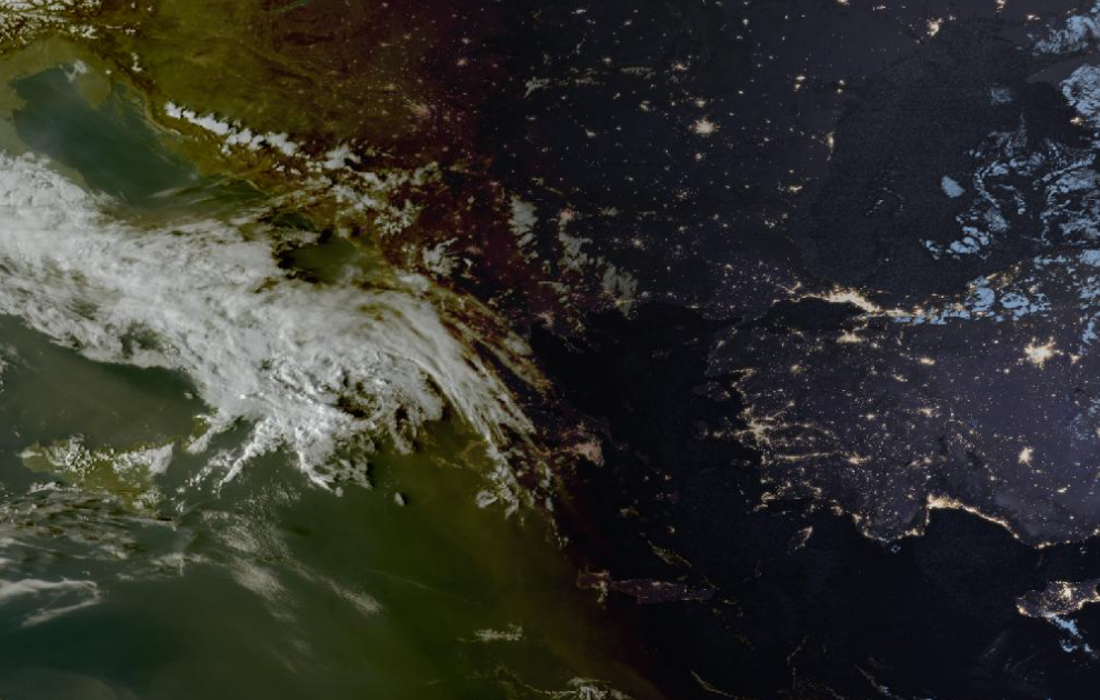 Τελευταία δορυφορική εικόνα νεφοκάλυψης