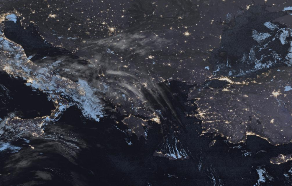 Τελευταία δορυφορική εικόνα νεφοκάλυψης