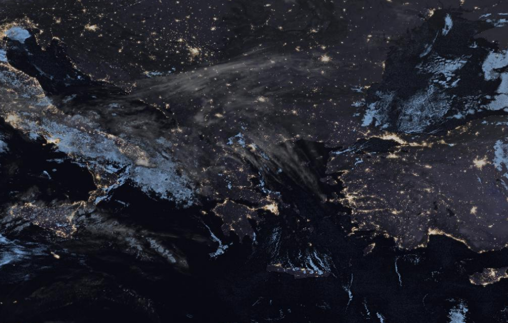 Τελευταία δορυφορική εικόνα νεφοκάλυψης