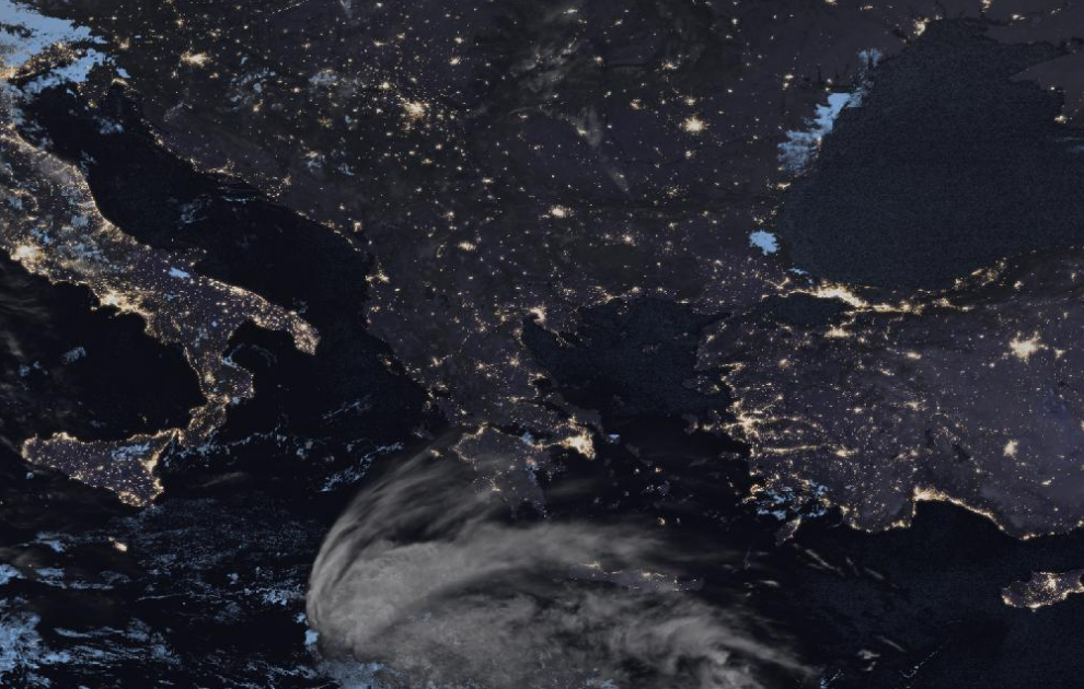 Τελευταία δορυφορική εικόνα νεφοκάλυψης