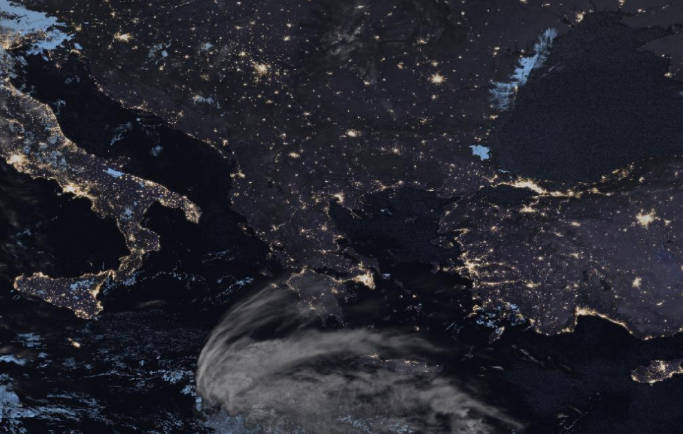 Τελευταία δορυφορική εικόνα νεφοκάλυψης