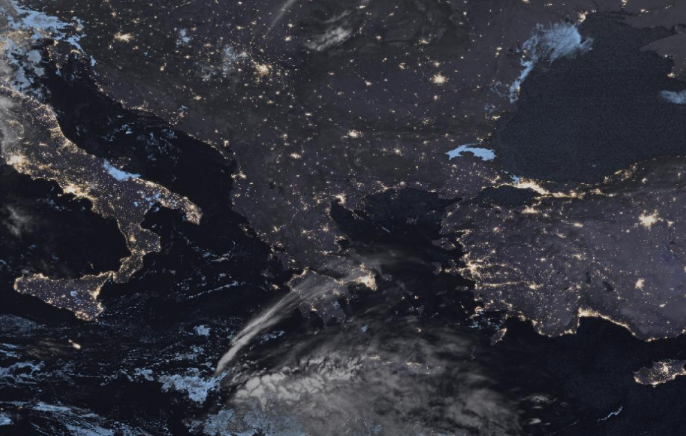 Τελευταία δορυφορική εικόνα νεφοκάλυψης