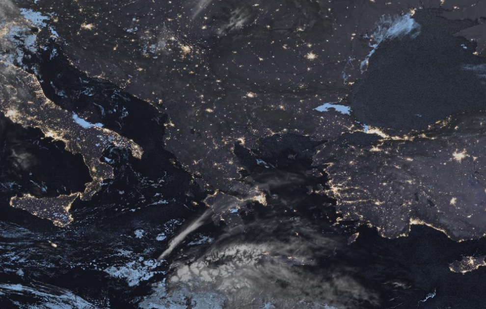 Τελευταία δορυφορική εικόνα νεφοκάλυψης