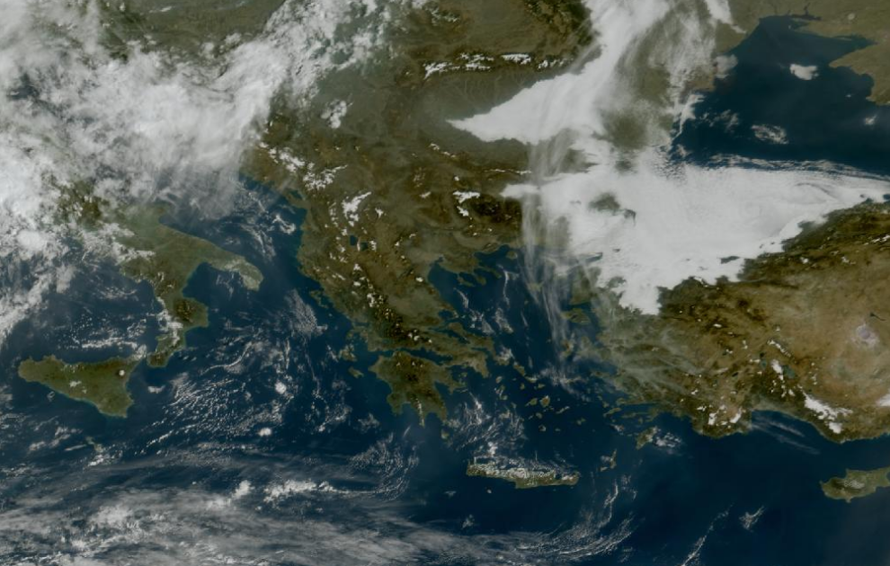 Τελευταία δορυφορική εικόνα νεφοκάλυψης