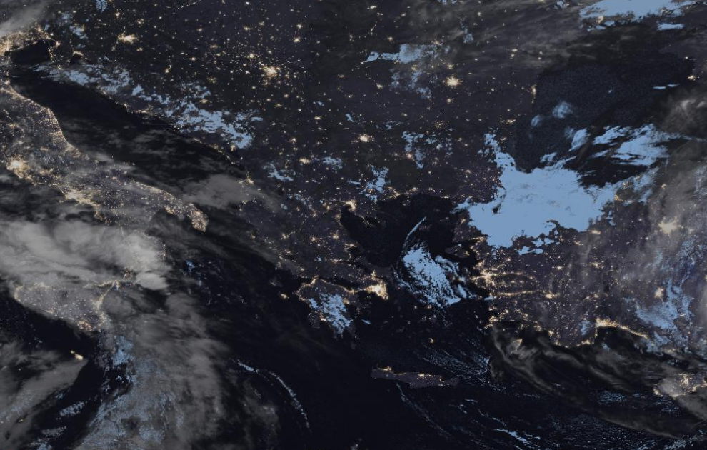 Τελευταία δορυφορική εικόνα νεφοκάλυψης