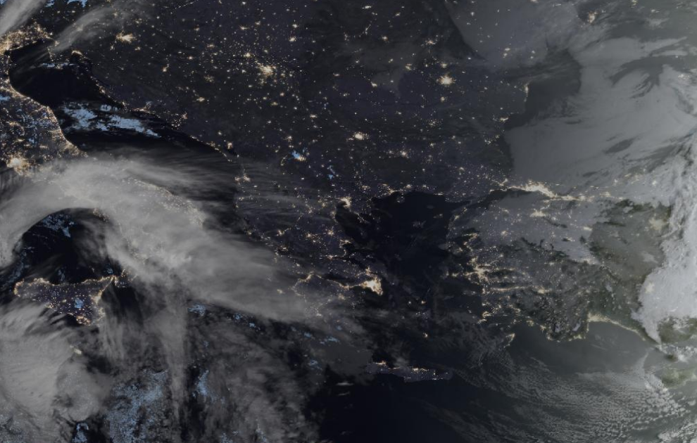 Τελευταία δορυφορική εικόνα νεφοκάλυψης