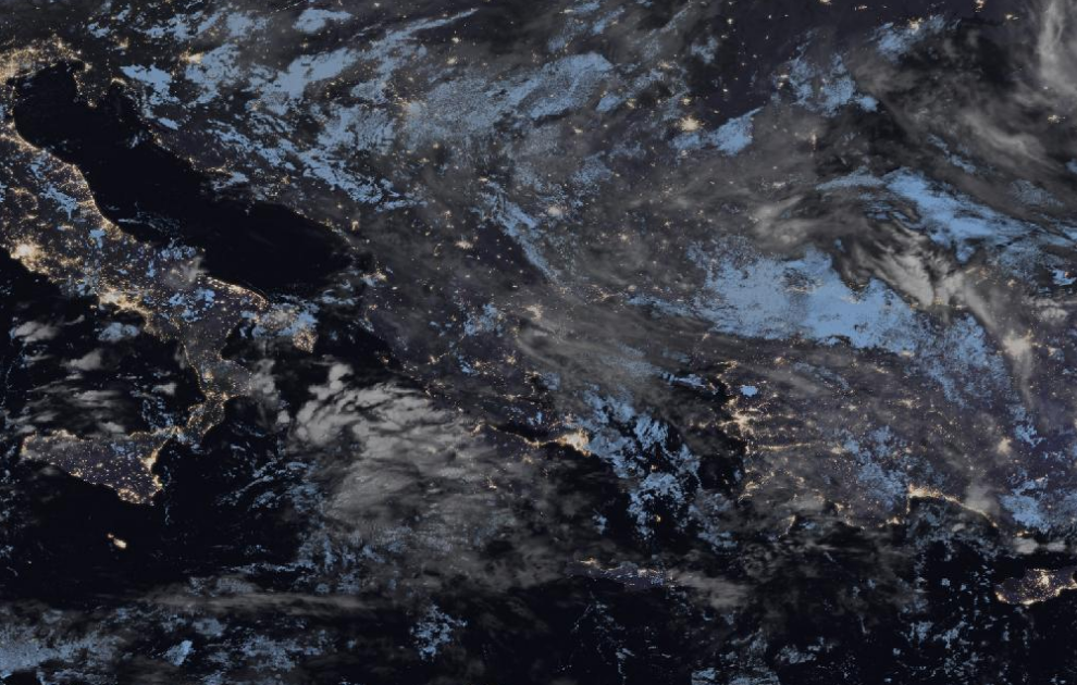 Τελευταία δορυφορική εικόνα νεφοκάλυψης