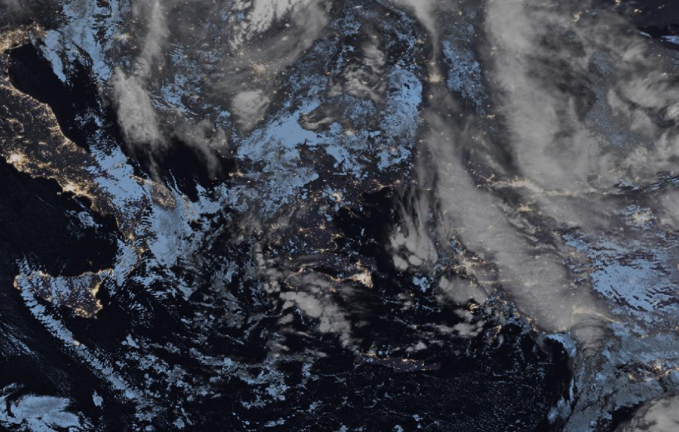 Τελευταία δορυφορική εικόνα νεφοκάλυψης