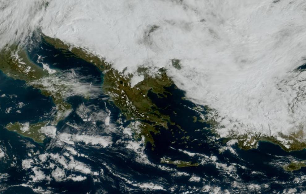 Τελευταία δορυφορική εικόνα νεφοκάλυψης