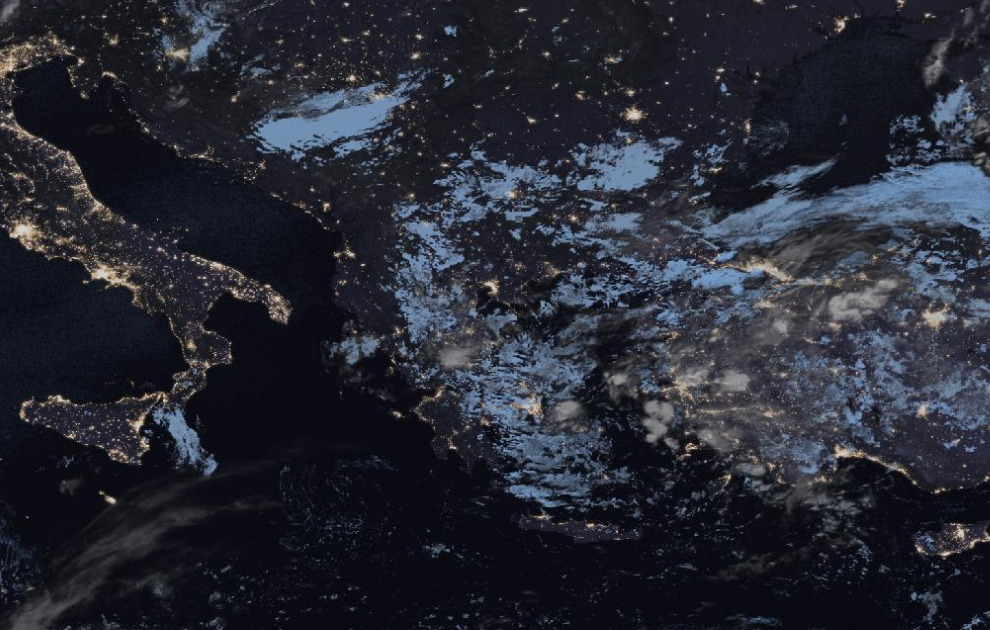 Τελευταία δορυφορική εικόνα νεφοκάλυψης