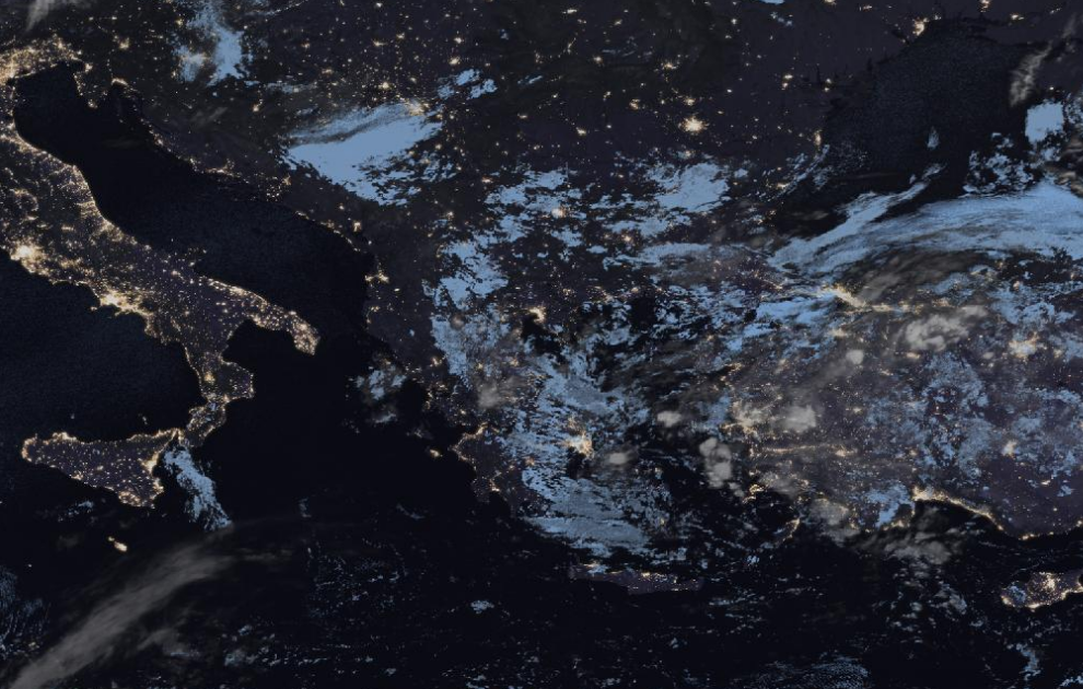 Τελευταία δορυφορική εικόνα νεφοκάλυψης