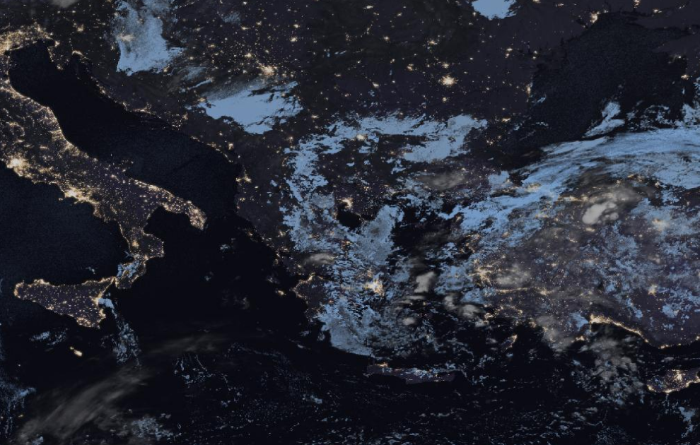 Τελευταία δορυφορική εικόνα νεφοκάλυψης