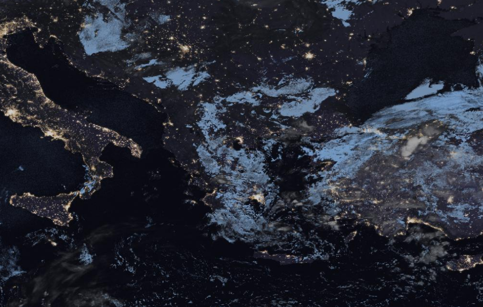 Τελευταία δορυφορική εικόνα νεφοκάλυψης