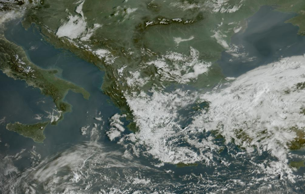 Τελευταία δορυφορική εικόνα νεφοκάλυψης