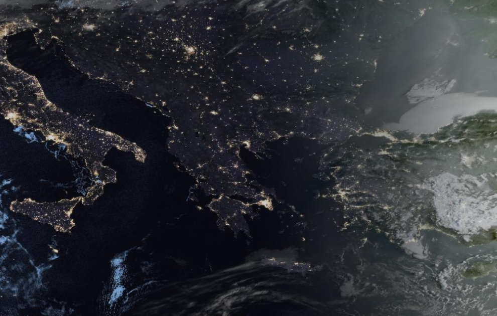 Τελευταία δορυφορική εικόνα νεφοκάλυψης