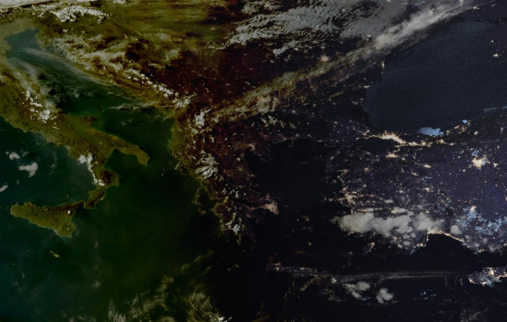 Τελευταία δορυφορική εικόνα νεφοκάλυψης