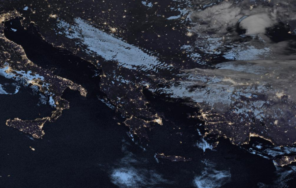 Τελευταία δορυφορική εικόνα νεφοκάλυψης