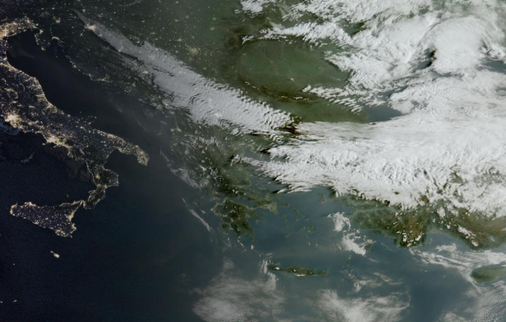 Τελευταία δορυφορική εικόνα νεφοκάλυψης