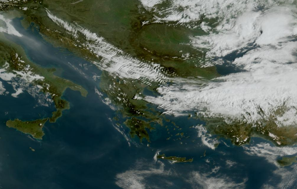 Τελευταία δορυφορική εικόνα νεφοκάλυψης