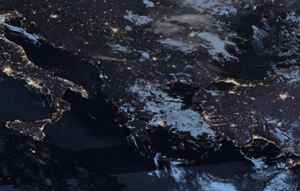 Τελευταία δορυφορική εικόνα νεφοκάλυψης