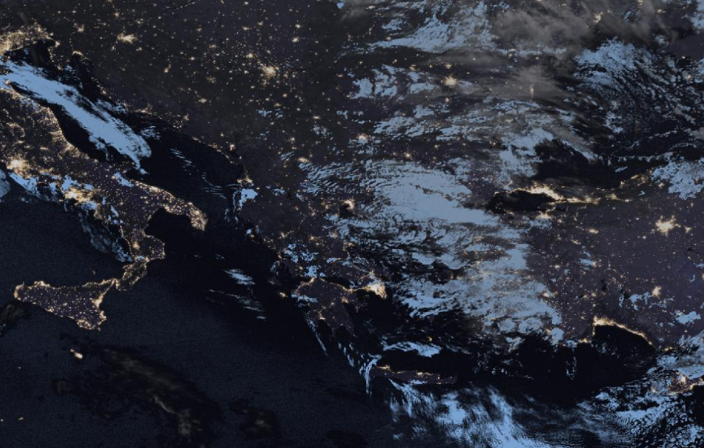 Τελευταία δορυφορική εικόνα νεφοκάλυψης