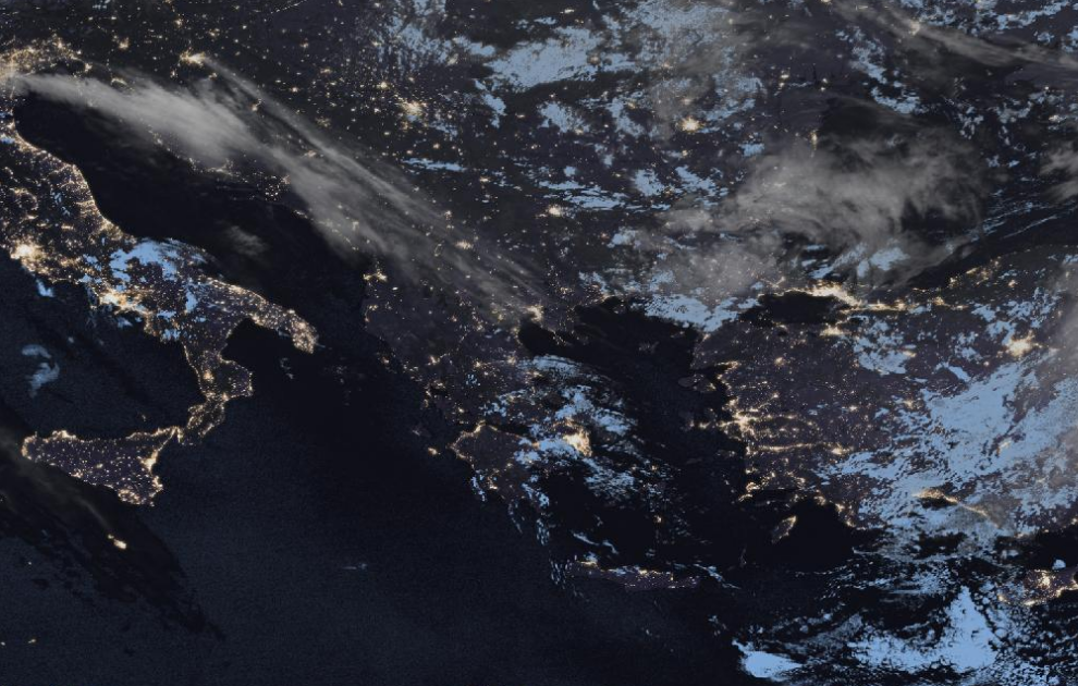 Τελευταία δορυφορική εικόνα νεφοκάλυψης