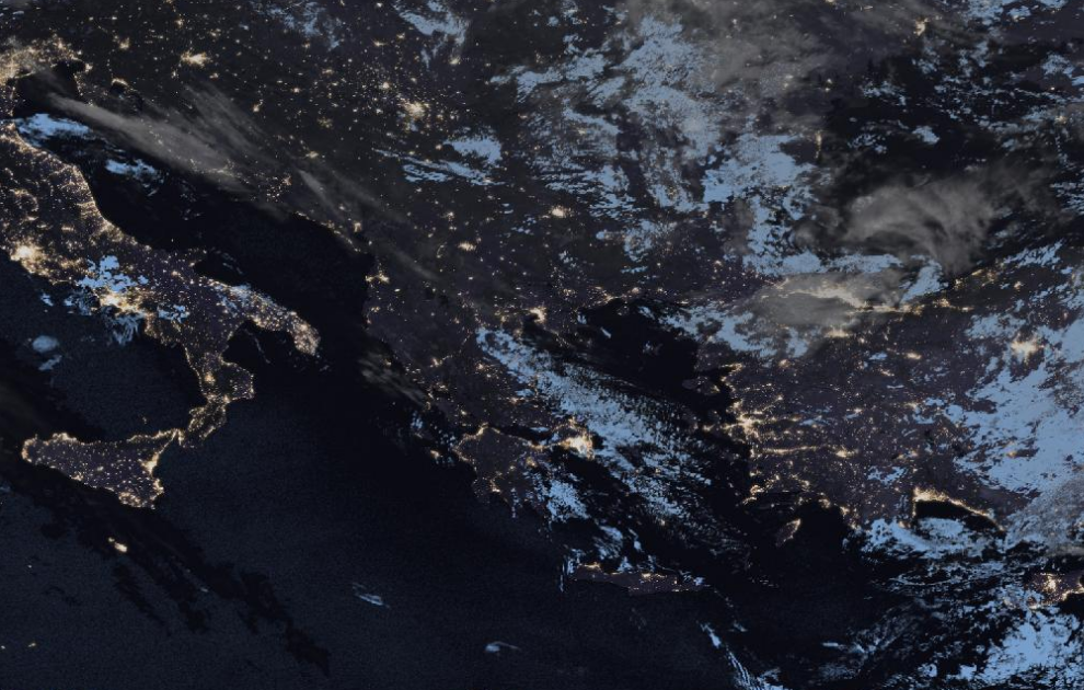 Τελευταία δορυφορική εικόνα νεφοκάλυψης