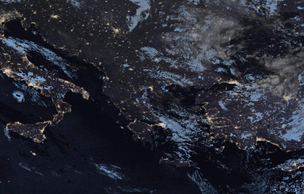 Τελευταία δορυφορική εικόνα νεφοκάλυψης