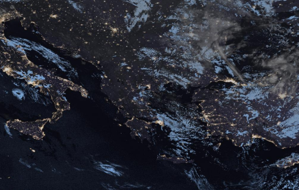 Τελευταία δορυφορική εικόνα νεφοκάλυψης